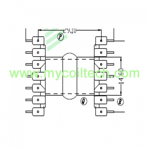7 + 7 pinos evd tipo bobina de transformador elETrônico horizontal