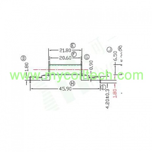 bobina de transformador efd30 horizontal com bobina de 6 + 6 pinos