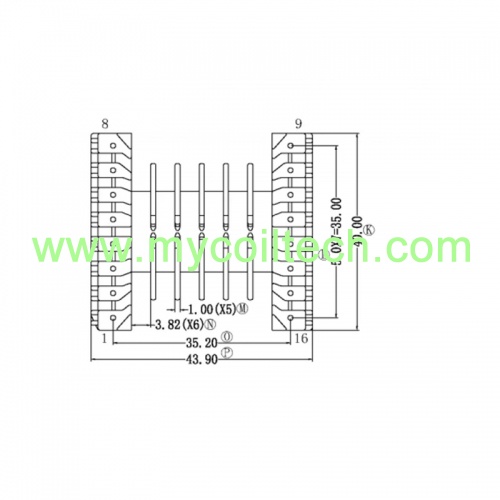 Bobina Horizontal ER40 16Pins